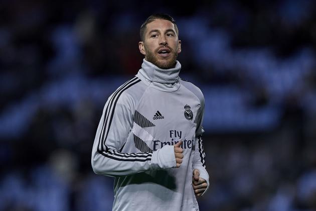 VIGO, SPAIN - NOVEMBER 11:  Sergio Ramos of Real Madrid looks on prior to the La Liga match between RC Celta de Vigo and Real Madrid CF at Abanca Balaidos Stadium on November 11, 2018 in Vigo, Spain  (Photo by Quality Sport Images/Getty Images)