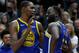 SALT LAKE CITY, UT - OCTOBER 19: Kevin Durant #35 of the Golden State Warriors tries to calm down teammate Draymond Green #23 after a foul in the second half of a NBA game against the Utah Jazz at Vivint Smart Home Arena on October 19, 2018 in Salt Lake City, Utah. NOTE TO USER: User expressly acknowledges and agrees that, by downloading and or using this photograph, User is consenting to the terms and conditions of the Getty Images License Agreement. (Photo by Gene Sweeney Jr./Getty Images)