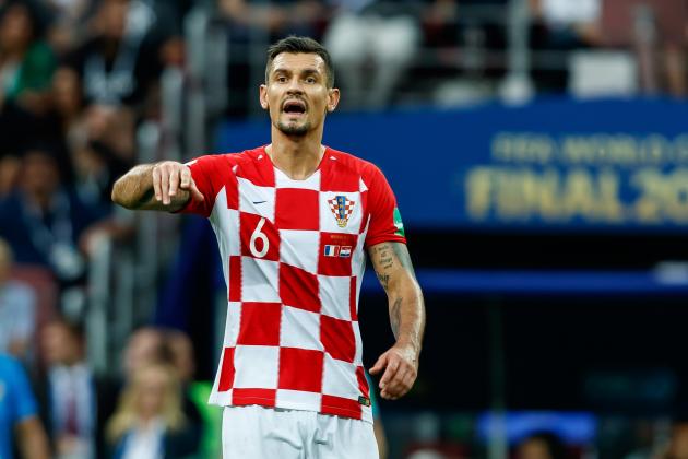MOSCOW, RUSSIA - JULY 15: Dejan Lovren of Croatia gestures during the 2018 FIFA World Cup Russia Final between France and Croatia at Luzhniki Stadium on July 15, 2018 in Moscow, Russia. (Photo by TF-Images/Getty Images)