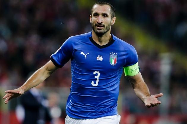 CHORZOW,  - OCTOBER 14: Giorgio Chiellini of Italy during the  UEFA Nations league match between Poland  v Italy  at the Slaski Stadium on October 14, 2018 in Chorzow  (Photo by Erwin Spek/Soccrates/Getty Images)