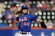 NEW YORK, NY - SEPTEMBER 30: Noah Syndergaard #34 of the New York Mets pitches during the first inning against the Miami Marlins at Citi Field on September 30, 2018 in the Flushing neighborhood of the Queens borough of New York City. (Photo by Adam Hunger/Getty Images)