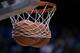 CHAPEL HILL, NC - DECEMBER 20: Two basketballs are stuck in a net prior to the game between the Wofford Terriers and the North Carolina Tar Heels at Dean Smith Center on December 20, 2017 in Chapel Hill, North Carolina. Wofford won 79-75. (Photo by Lance King/Getty Images)