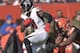 Atlanta Falcons wide receiver Julio Jones (11) runs after a catch during a 28-16 loss against the Cleveland Browns in an NFL football game, Sunday, Nov. 11, 2018, in Cleveland. Jones became the fastest player in NFL history to 10,000 receiving yards with the 30-yard, second-quarter reception. (AP Photo/David Richard)