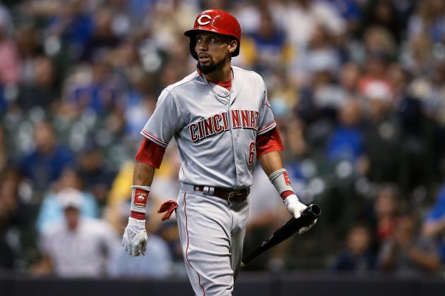 MILWAUKEE, WI - SEPTEMBER 18:  Billy Hamilton #6 of the Cincinnati Reds walks back to the dugout after striking out in the ninth inning against the Milwaukee Brewers at Miller Park on September 18, 2018 in Milwaukee, Wisconsin. (Photo by Dylan Buell/Getty Images)