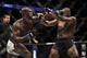 ANAHEIM, CA - JULY 29: (L-R) Jon Jones punches Daniel Cormier in their UFC light heavyweight championship bout during the UFC 214 event inside the Honda Center on July 29, 2017 in Anaheim, California. (Photo by Jeff Bottari/Zuffa LLC/Zuffa LLC via Getty Images)