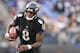 BALTIMORE, MD - NOVEMBER 18: Quarterback Lamar Jackson #8 of the Baltimore Ravens rushes against the Cincinnati Bengals at M&T Bank Stadium on November 18, 2018 in Baltimore, Maryland. (Photo by Patrick Smith/Getty Images)