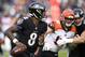 Baltimore Ravens quarterback Lamar Jackson (8) looks for a receiver in the first half of an NFL football game against the Cincinnati Bengals, Sunday, Nov. 18, 2018, in Baltimore. (AP Photo/Nick Wass)