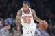 New York Knicks guard Trey Burke handles the ball during the first half of an NBA basketball game against the Boston Celtics, Saturday, Oct. 20, 2018, at Madison Square Garden in New York. (AP Photo/Mary Altaffer)