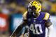 BATON ROUGE, LA - SEPTEMBER 22: Devin White #40 of the LSU Tigers defends during a game against the Louisiana Tech Bulldogs at Tiger Stadium on September 22, 2018 in Baton Rouge, Louisiana. (Photo by Jonathan Bachman/Getty Images)