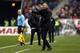 Columbus Crew head coach Gregg Berhalter directs his team against the New York Red Bulls during the first half of an MLS soccer game, Sunday, Nov. 11, 2018 in Harrison, N.J. (AP Photo/Adam Hunger)