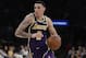 Los Angeles Lakers guard Lonzo Ball (2) during the second half of an NBA basketball game against the Dallas Mavericks Wednesday, Oct. 31, 2018, in Los Angeles. (AP Photo/Marcio Jose Sanchez)