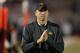 Iowa State head coach Matt Campbell stands on the field before an NCAA college football game against Kansas State, Saturday, Nov. 24, 2018, in Ames, Iowa. (AP Photo/Charlie Neibergall)
