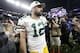 Green Bay Packers quarterback Aaron Rodgers walks off the field after an NFL football game against the Minnesota Vikings, Sunday, Nov. 25, 2018, in Minneapolis. The Vikings won 24-17. (AP Photo/Bruce Kluckhohn)