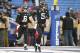 Jacksonville Jaguars quarterback Blake Bortles (5) and quarterback Cody Kessler (6) take the field prior to an NFL football game against the Buffalo Bills, Sunday, Nov. 25, 2018, in Orchard Park, N.Y. (AP Photo/Adrian Kraus)