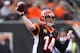CINCINNATI, OH - NOVEMBER 25: Andy Dalton #14 of the Cincinnati Bengals throws a pass during the first quarter of the game against the Cleveland Browns at Paul Brown Stadium on November 25, 2018 in Cincinnati, Ohio. (Photo by John Grieshop/Getty Images)