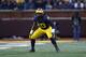 Michigan linebacker Devin Bush plays against Indiana in the first half of an NCAA college football game in Ann Arbor, Mich., Saturday, Nov. 17, 2018. (AP Photo/Paul Sancya)