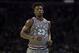 Philadelphia 76ers' Jimmy Butler looks on during the first half of an NBA basketball game against the Utah Jazz, Friday, Nov. 16, 2018, in Philadelphia. The 76ers won 113-107. (AP Photo/Chris Szagola)