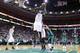 BOSTON, MA - NOVEMBER 23: Oklahoma City Thunder center Kendrick Perkins (5) grabs the rebound during the Boston Celtics 108-100 victory over the Oklahoma City Thunder at TD Garden on November 23, 2012 in Boston, Massachusetts. NOTE TO USER: User expressly acknowledges and agrees that, by downloading and or using this photograph, User is consenting to the terms and conditions of the Getty Images License Agreement. (Photo by Chris Elise/Getty Images)