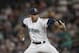 Seattle Mariners reliever Edwin Diaz delivers a pitch during the ninth inning of a baseball game against the Los Angeles Angels, Thursday, July 5, 2018, in Seattle. The Mariners won the game 4-1. (AP Photo/Stephen Brashear)