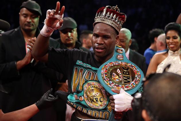 TORONTO, ON - MAY 19: Adonis Stevenson celebrates at the end his WBC Light Heavyweight title fight against Badou Jack at Air Canada Centre on May 19, 2018 in Toronto, Canada. The fight ended in a draw. (Photo by Vaughn Ridley/Getty Images)