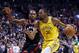 TORONTO, ON - NOVEMBER 29: Kevin Durant #35 of the Golden State Warriors dribbles the ball as Kawhi Leonard #2 of the Toronto Raptors defends during the second half of an NBA game at Scotiabank Arena on November 29, 2018 in Toronto, Canada. NOTE TO USER: User expressly acknowledges and agrees that, by downloading and or using this photograph, User is consenting to the terms and conditions of the Getty Images License Agreement. (Photo by Vaughn Ridley/Getty Images)