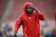Kansas City Chiefs running back Kareem Hunt warms up before an NFL football game against the Los Angeles Rams Monday, Nov. 19, 2018, in Los Angeles. (AP Photo/Kelvin Kuo)