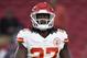 Kansas City Chiefs running back Kareem Hunt warms up prior to an NFL football game against the Los Angeles Rams Monday, Nov. 19, 2018, in Los Angeles. (AP Photo/Kelvin Kuo)