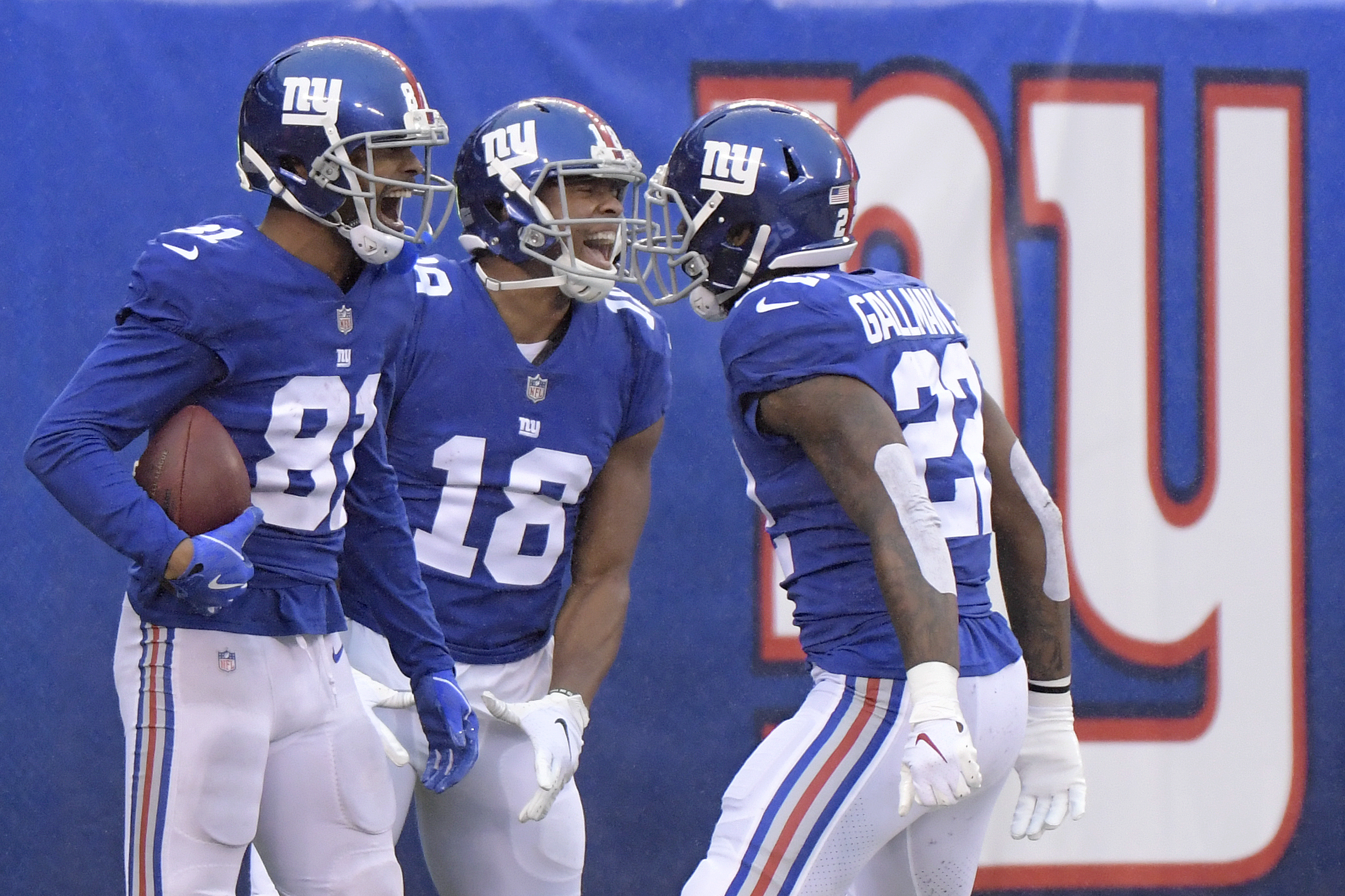 New York Giants wide receiver Odell Beckham (13) in action against the  Chicago Bears during an NFL football game on Sunday, Dec. 2, 2018, in East  Rutherford, N.J. (AP Photo/Rich Schultz)