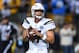 PITTSBURGH, PA - DECEMBER 02: Philip Rivers #17 of the Los Angeles Chargers warms up before the game Pittsburgh Steelers at Heinz Field on December 2, 2018 in Pittsburgh, Pennsylvania. (Photo by Joe Sargent/Getty Images)
