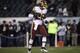Washington Redskins' Adrian Peterson warms up before an NFL football game against the Philadelphia Eagles, Monday, Dec. 3, 2018, in Philadelphia. (AP Photo/Matt Rourke)
