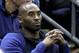 Former Los Angeles Lakers' Kobe Bryant watches from the stands during the first half in the semifinals of the women's NCAA Final Four college basketball tournament game between Connecticut and Notre Dame, Friday, March 30, 2018, in Columbus, Ohio. (AP Photo/Ron Schwane)