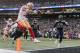 SEATTLE, WA - DECEMBER 02: Dante Pettis #18 of the San Francisco 49ers catches the ball over Tedric Thompson #33 of the Seattle Seahawks for a touchdown in the third quarter at CenturyLink Field on December 2, 2018 in Seattle, Washington. (Photo by Abbie Parr/Getty Images)