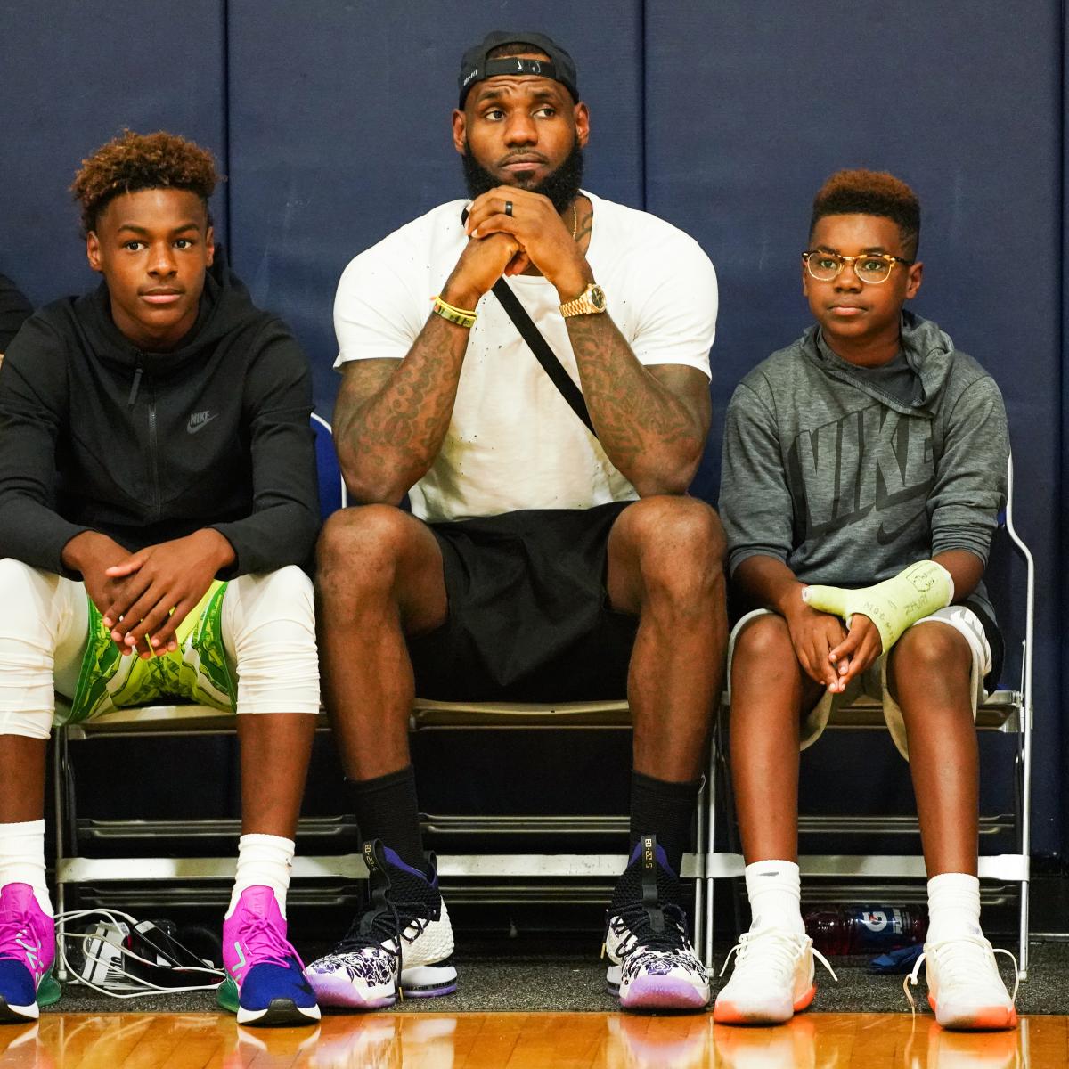 Video: Bronny James Scores 27 in Crossroads HS Debut with Dad LeBron ...