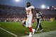 Kansas City Chiefs running back Kareem Hunt walks off the field prior to an NFL football game against the Los Angeles Rams Monday, Nov. 19, 2018, in Los Angeles. (AP Photo/Kelvin Kuo)