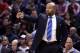 TORONTO, ON - JANUARY 28: Head Coach Derek Fisher of the New York Knicks gestures to his players during an NBA game against the Toronto Raptors at the Air Canada Centre on January 28, 2016 in Toronto, Ontario, Canada. NOTE TO USER: User expressly acknowledges and agrees that, by downloading and or using this photograph, User is consenting to the terms and conditions of the Getty Images License Agreement. (Photo by Vaughn Ridley/Getty Images)