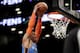 Oklahoma City Thunder guard Russell Westbrook dunks on the Brooklyn Nets during the first half of an NBA basketball game, Wednesday, Dec. 5, 2018, in New York. (AP Photo/Julio Cortez)