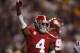 BATON ROUGE, LOUISIANA - NOVEMBER 03: Jerry Jeudy #4 of the Alabama Crimson Tide reacts against the LSU Tigers in the second quarter of their game at Tiger Stadium on November 03, 2018 in Baton Rouge, Louisiana. (Photo by Gregory Shamus/Getty Images)