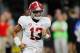 ATLANTA, GA - DECEMBER 01: Tua Tagovailoa #13 of the Alabama Crimson Tide reacts in the first half against the Georgia Bulldogs during the 2018 SEC Championship Game at Mercedes-Benz Stadium on December 1, 2018 in Atlanta, Georgia. (Photo by Kevin C. Cox/Getty Images)