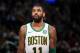 BOSTON, MA - DECEMBER 6: Kyrie Irving #11 of the Boston Celtics looks on during the game against the New York Knicks on December 6, 2018 at the TD Garden in Boston, Massachusetts. NOTE TO USER: User expressly acknowledges and agrees that, by downloading and/or using this photograph, user is consenting to the terms and conditions of the Getty Images License Agreement. Mandatory Copyright Notice: Copyright 2018 NBAE (Photo by Brian Babineau/NBAE via Getty Images)