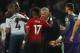 MANCHESTER, ENGLAND - AUGUST 27: Fred of Manchester United and Manchester United Manager \ Head Coach Jose Mourinho at full time during the Premier League match between Manchester United and Tottenham Hotspur at Old Trafford on August 27, 2018 in Manchester, United Kingdom. (Photo by Matthew Ashton - AMA/Getty Images)
