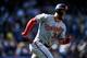 DENVER, CO - SEPTEMBER 30: Bryce Harper #34 of the Washington Nationals runs out a fourth inning double against the Colorado Rockies at Coors Field on September 30, 2018 in Denver, Colorado. (Photo by Dustin Bradford/Getty Images)