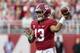 Alabama quarterback Tua Tagovailoa (13) drops back to pass against Auburn during the first half of an NCAA college football game, Saturday, Nov. 24, 2018, in Tuscaloosa, Ala. (AP Photo/Vasha Hunt)