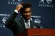 NEW YORK, NY - DECEMBER 08: Kyler Murray of Oklahoma poses for a speaks to the media after winning the 2018 Heisman Trophy on December 8, 2018 in New York City. (Photo by Mike Stobe/Getty Images)