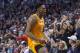 Tennessee's Admiral Schofield (5) celebrates a win over Gonzaga in an NCAA college basketball game Sunday, Dec. 9, 2018, in Phoenix. (AP Photo/Darryl Webb)