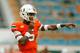 MIAMI GARDENS, FL - NOVEMBER 24: N'Kosi Perry #5 of the Miami Hurricanes looks on against the Pittsburgh Panthers at Hard Rock Stadium on November 24, 2018 in Miami Gardens, Florida. (Photo by Michael Reaves/Getty Images)
