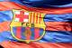BARCELONA, SPAIN - APRIL 04: The Barcelona logo is seen on a flag waving above the stadium prior to the UEFA Champions League Quarter Final Leg One match between FC Barcelona and AS Roma at Camp Nou on April 4, 2018 in Barcelona, Spain. (Photo by Mike Hewitt/Getty Images)