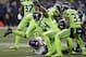 Seattle Seahawks' Bobby Wagner (54) raises his fist after stopping Minnesota Vikings' Latavius Murray on a fourth down run in the second half of an NFL football game, Monday, Dec. 10, 2018, in Seattle. (AP Photo/Stephen Brashear)
