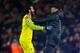 LIVERPOOL, ENGLAND - DECEMBER 02: Jurgen Klopp the manager / head coach of Liverpool celebrates with Alisson Becker of Liverpool as Divock Origi of Liverpool scores a goal to make it 1-0 during the Premier League match between Liverpool FC and Everton FC at Anfield on December 2, 2018 in Liverpool, United Kingdom. (Photo by Robbie Jay Barratt - AMA/Getty Images)