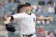 NEW YORK, NY - SEPTEMBER 23: Pitcher J.A. Happ #34 of the New York Yankees pitches in an MLB baseball game against the Baltimore Orioles on September 23, 2018 at Yankee Stadium in the Bronx borough of New York City. Orioles won 6-3. (Photo by Paul Bereswill/Getty Images)