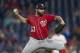 PHILADELPHIA, PA - SEPTEMBER 11: Tanner Roark #57 of the Washington Nationals throws a pitch in the bottom of the first inning against the Philadelphia Phillies in game two of the doubleheader at Citizens Bank Park on September 11, 2018 in Philadelphia, Pennsylvania. (Photo by Mitchell Leff/Getty Images)